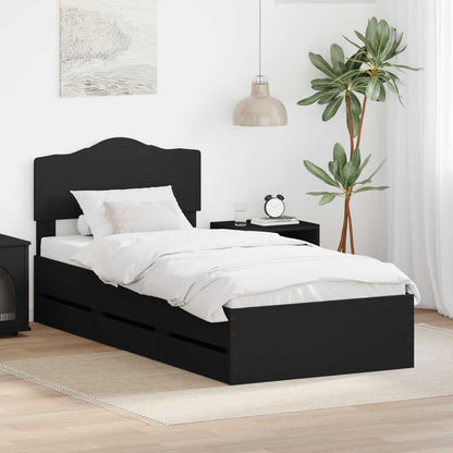 Struttura del letto Nero 75 x 190 cm Legno Ingegnerizzato
