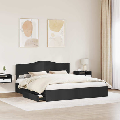 Letto con Contenitore Nero 200 x 200 cm Legno multistrato