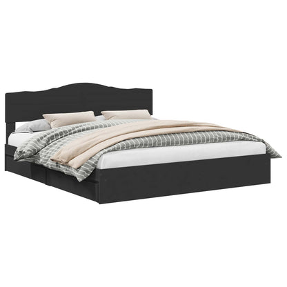 Letto con Contenitore Nero 200 x 200 cm Legno multistrato