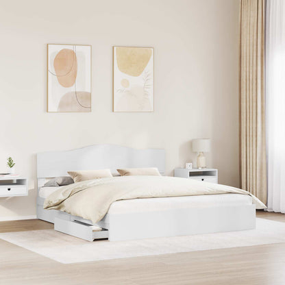 Letto con Contenitore Bianco 180 x 200 cm Legno multistrato