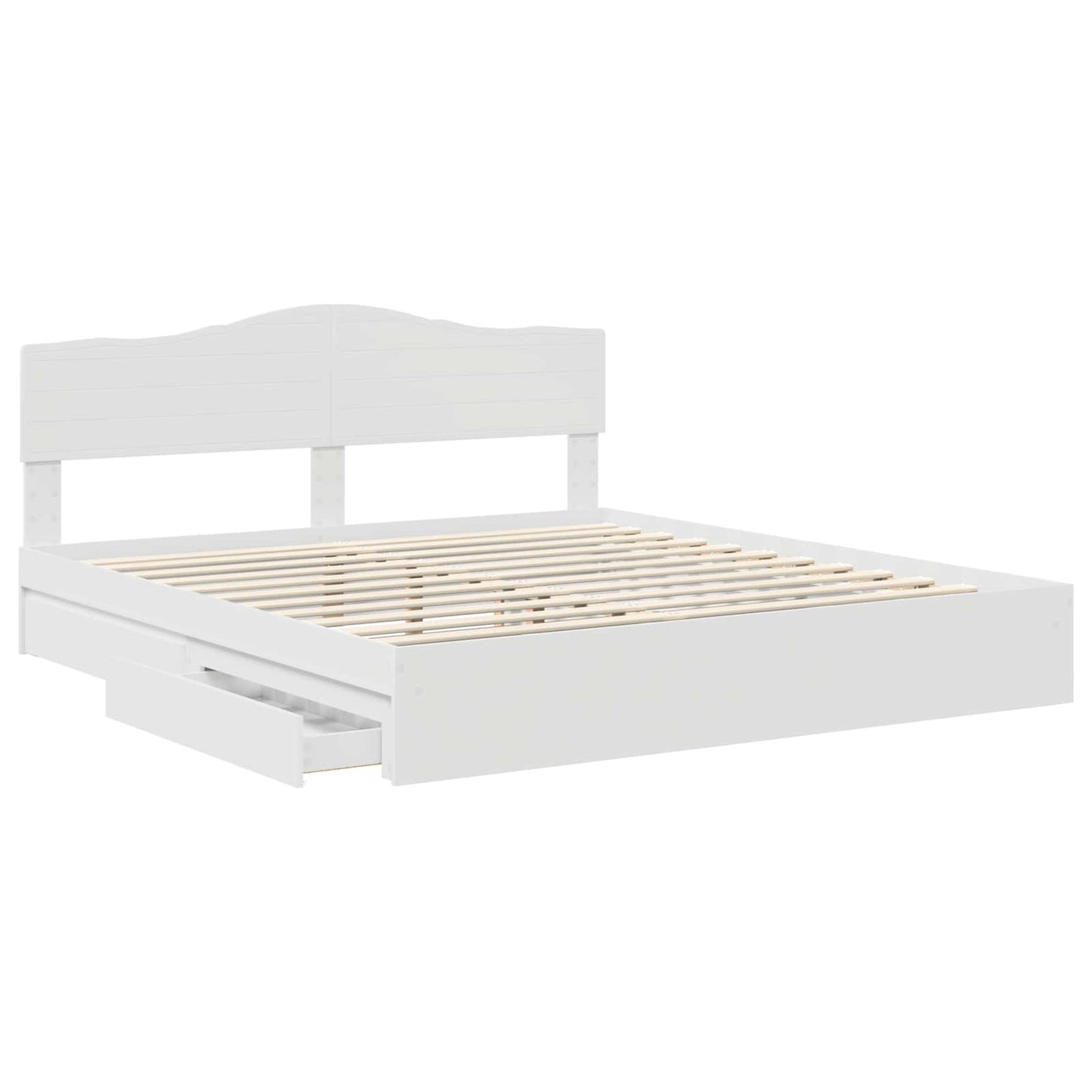 Letto con Contenitore Bianco 180 x 200 cm Legno multistrato