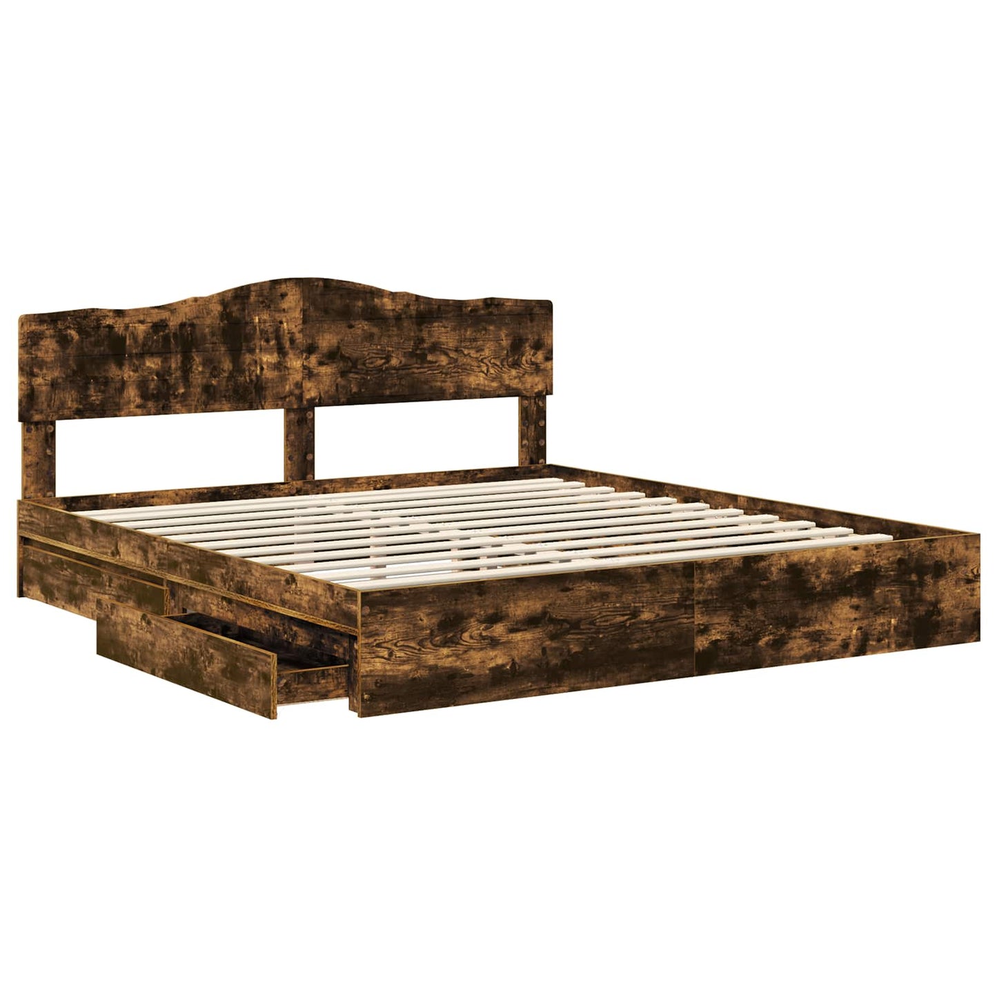Letto con Contenitore con testiera Rovere fumÃ© 180 x 200 cm