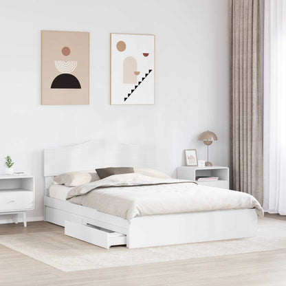 Letto con Contenitore Bianco 160 x 200 cm Legno multistrato