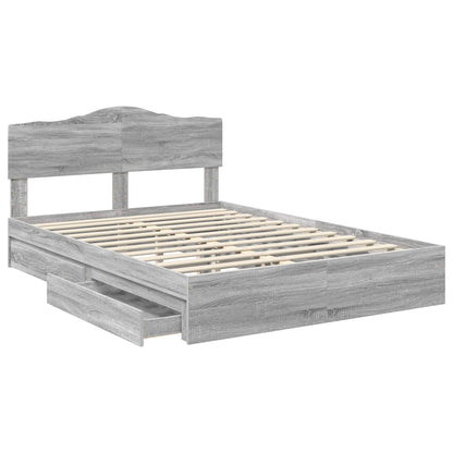 Letto con Contenitore con testiera Grigio Sonoma 160 x 200 cm