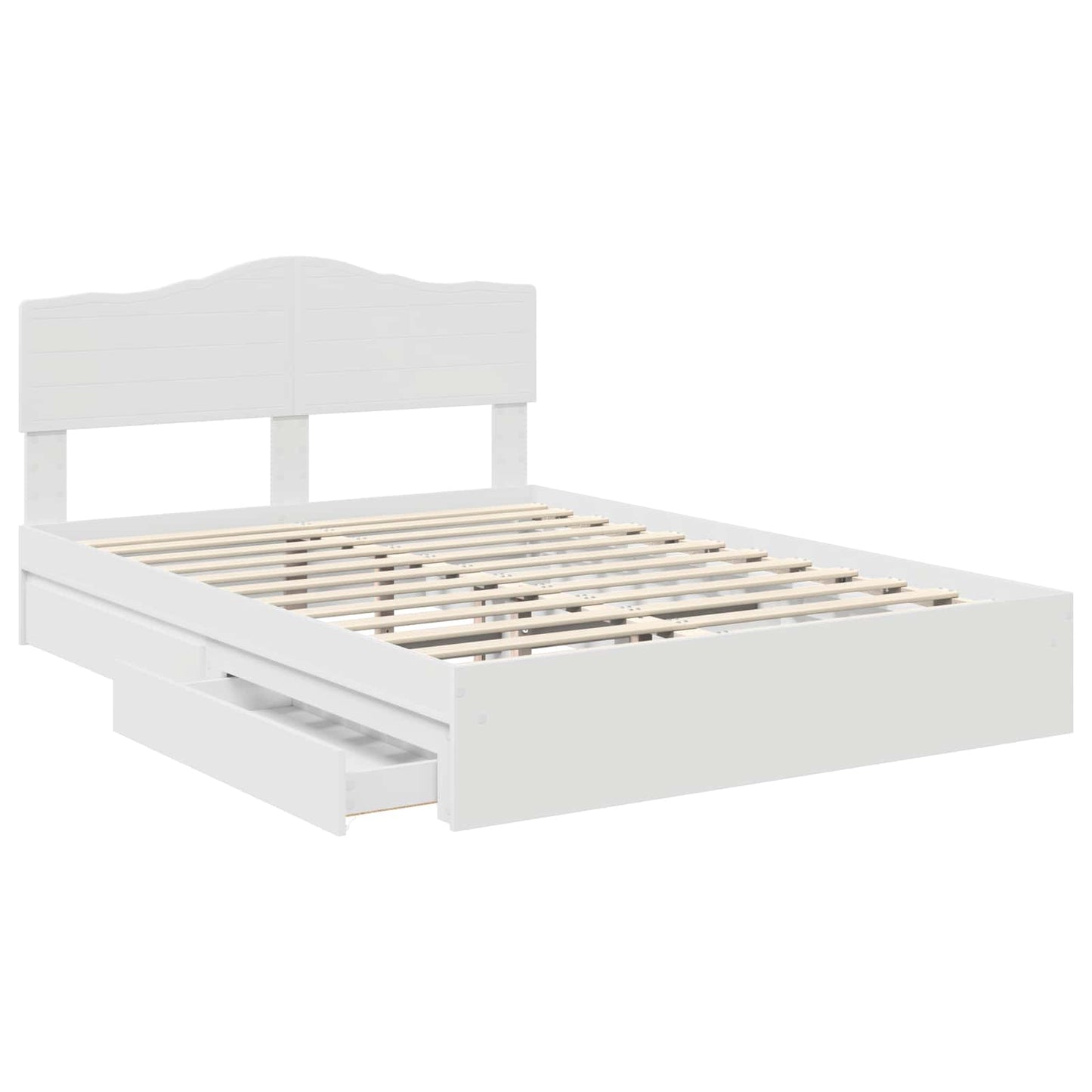Letto con Contenitore Bianco 150 x 200 cm Legno multistrato