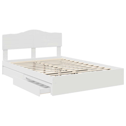 Letto con Contenitore Bianco 150 x 200 cm Legno multistrato
