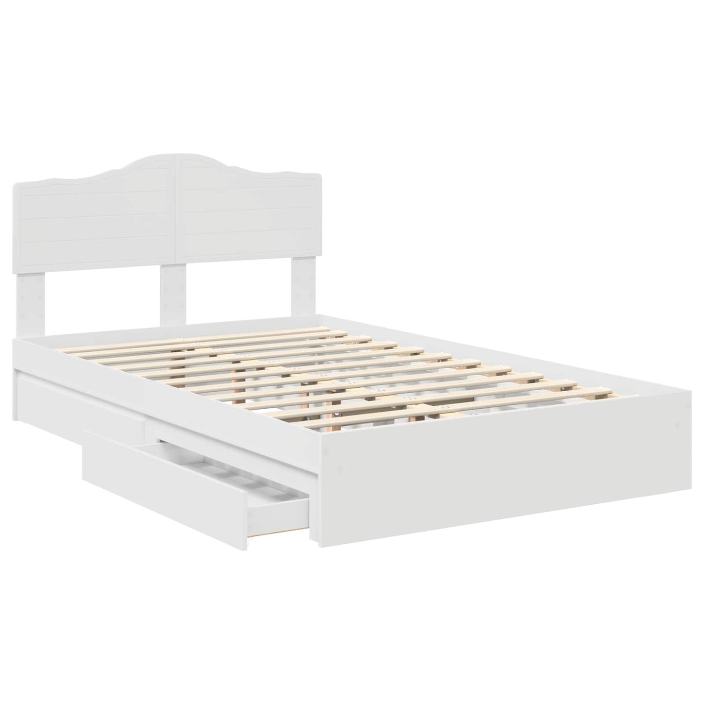 Letto con Contenitore Bianco 135 x 190 cm Legno multistrato