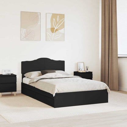 Letto con Contenitore Nero 135 x 190 cm Legno multistrato