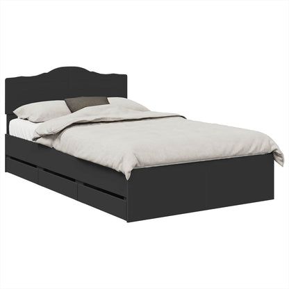 Letto con Contenitore Nero 135 x 190 cm Legno multistrato