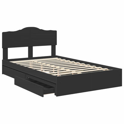 Letto con Contenitore Nero 135 x 190 cm Legno multistrato