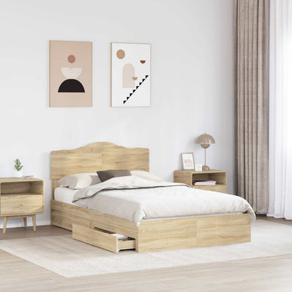 Letto con Contenitore con testiera Rovere Sonoma 120 x 200 cm