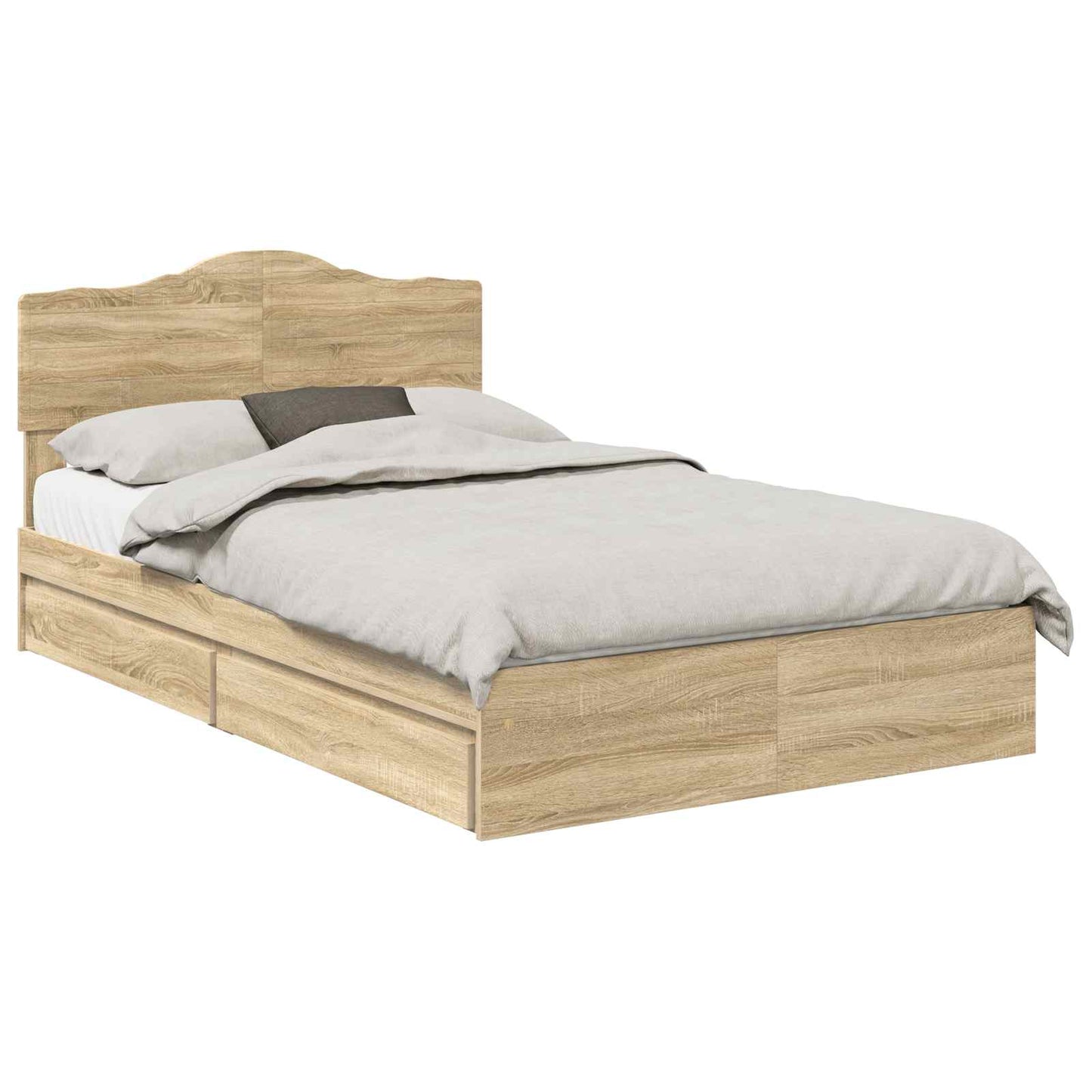 Letto con Contenitore con testiera Rovere Sonoma 120 x 200 cm