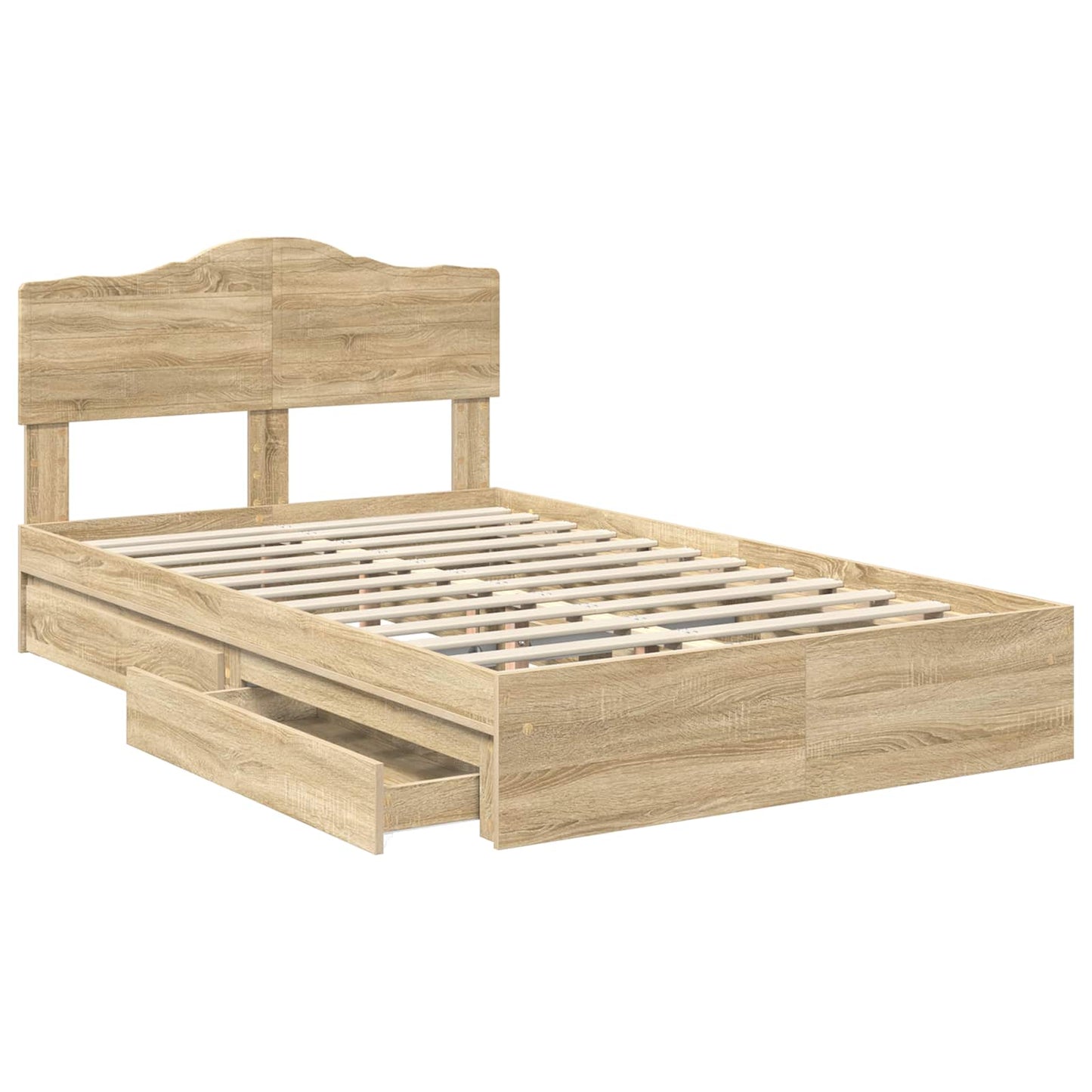 Letto con Contenitore con testiera Rovere Sonoma 120 x 200 cm