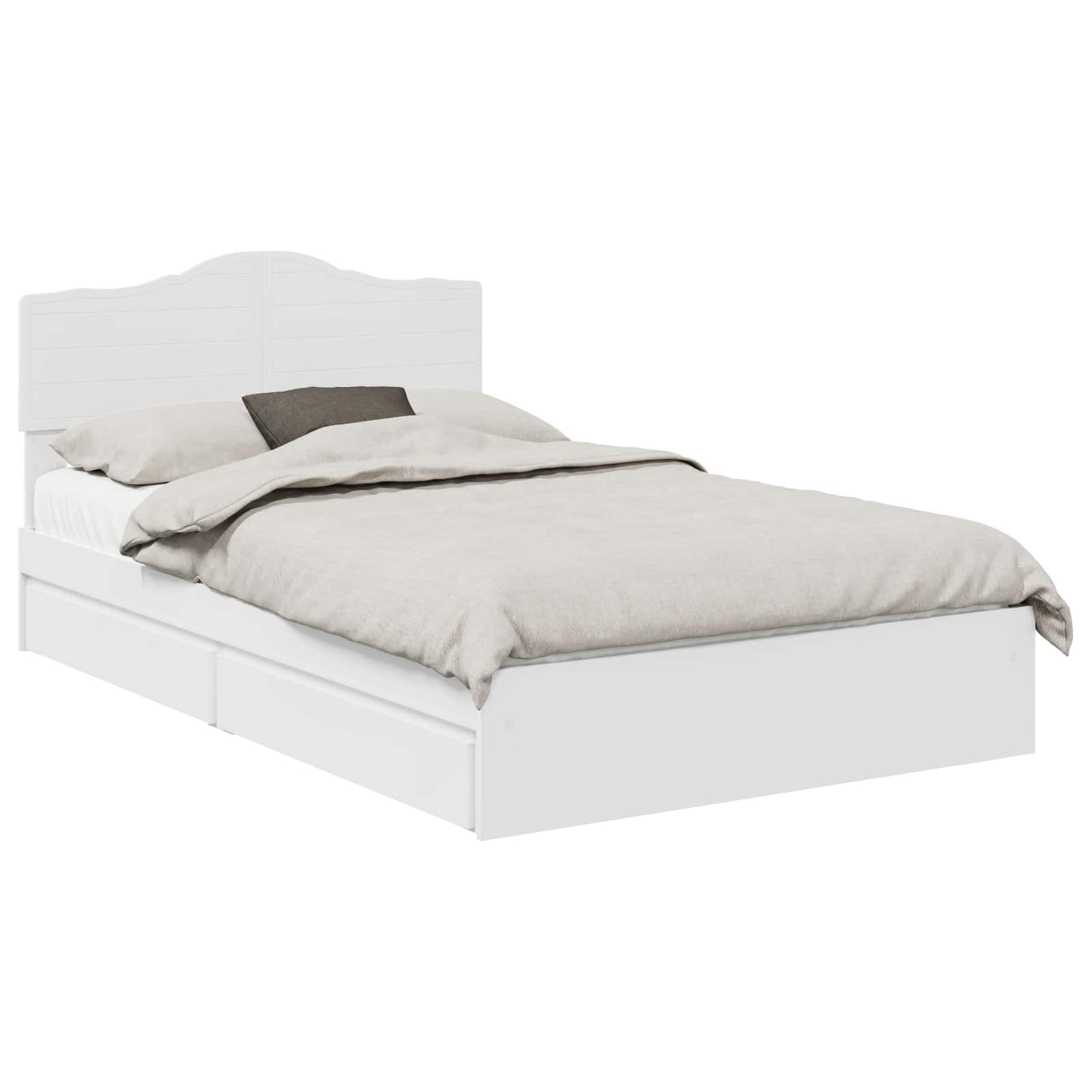 Letto con Contenitore Bianco 120 x 190 cm Legno multistrato