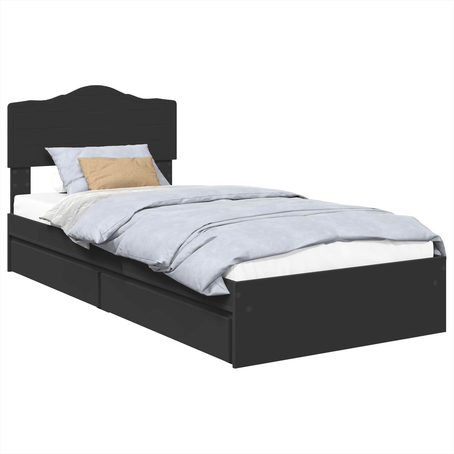 Letto con Contenitore Nero 100 x 200 cm Legno multistrato