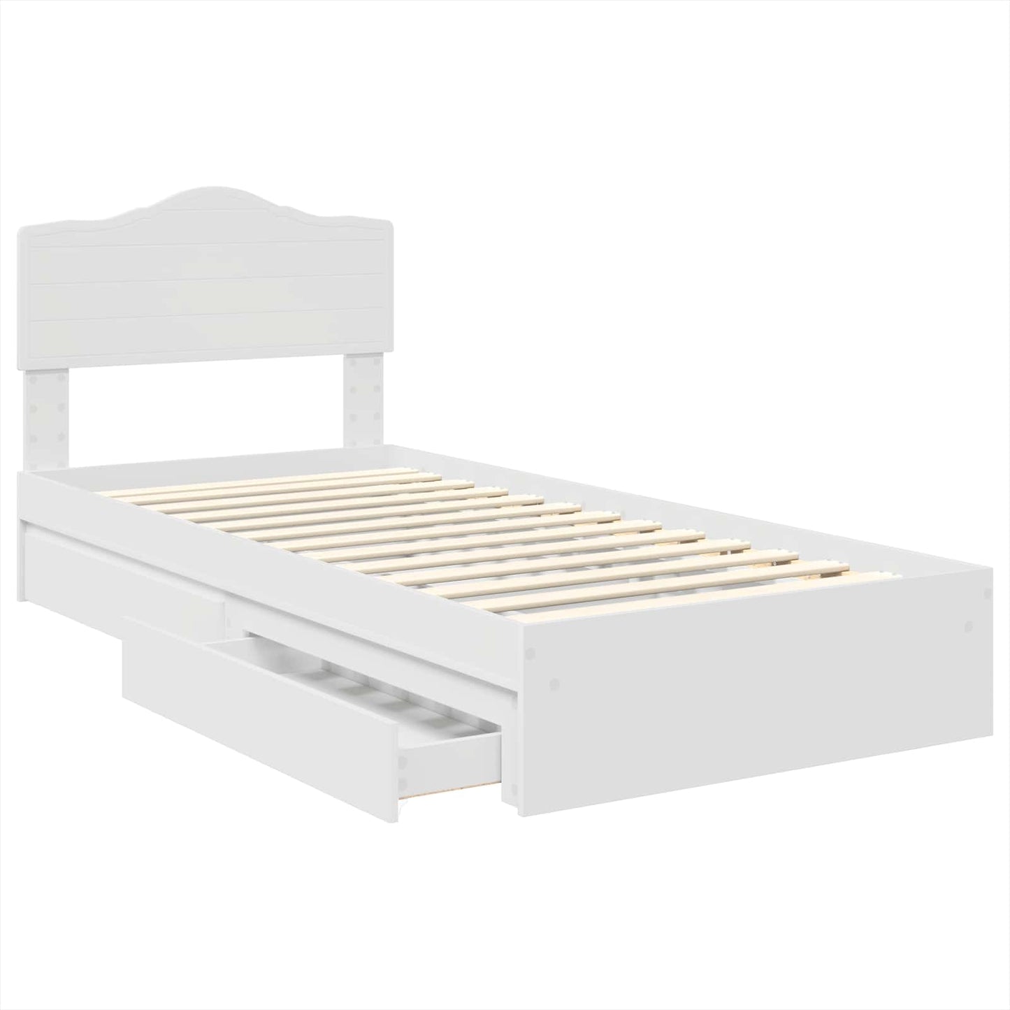 Letto con Contenitore Bianco 90 x 200 cm Legno multistrato