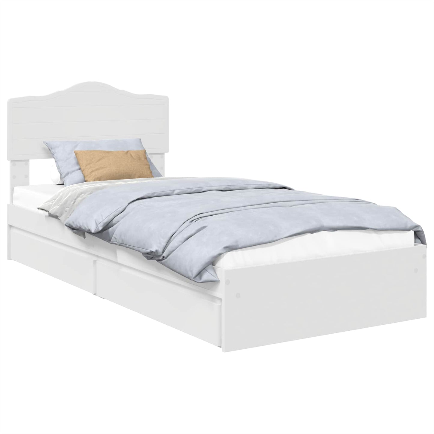 Letto con Contenitore Bianco 90 x 190 cm Legno multistrato