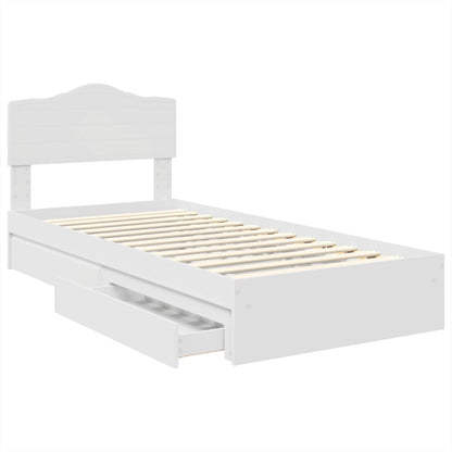 Letto con Contenitore Bianco 90 x 190 cm Legno multistrato