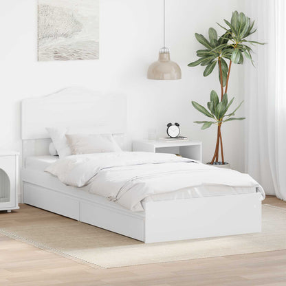 Letto con Contenitore Bianco 70 x 190 cm Legno multistrato