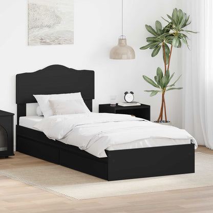 Letto con Contenitore Nero 70 x 190 cm Legno multistrato