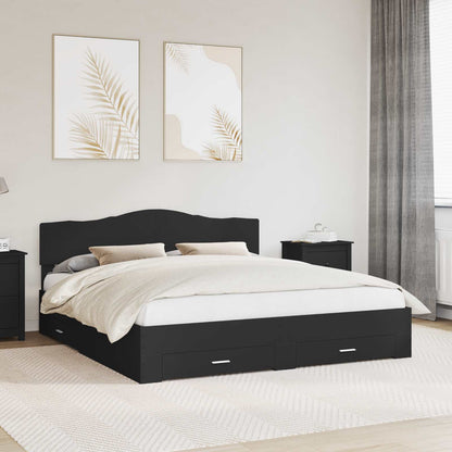 Struttura del letto Nero 200 x 200 cm Legno multistrato