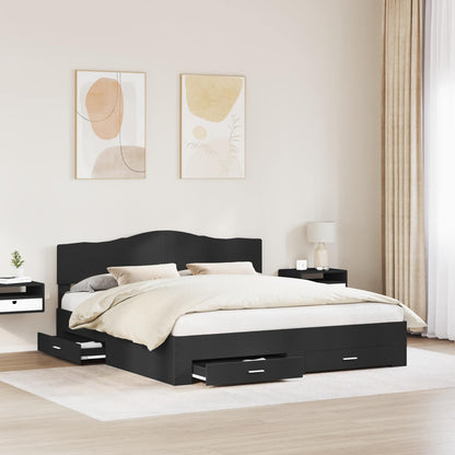 Struttura del letto Nero 200 x 200 cm Legno multistrato