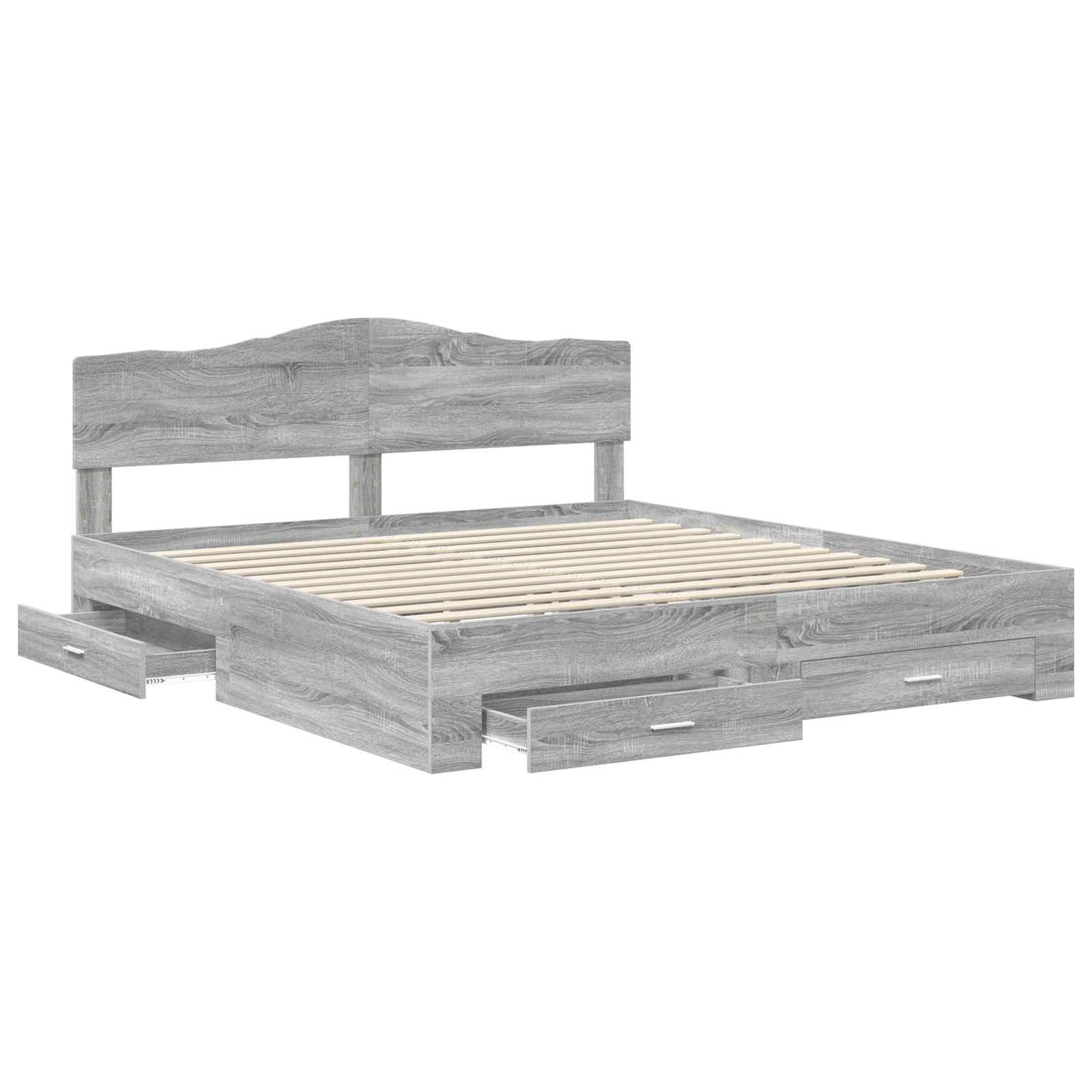 Struttura del letto con testiera Grigio Sonoma 200 x 200 cm
