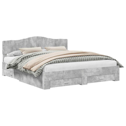 Struttura del letto con testiera Grigio cemento 180 x 200 cm