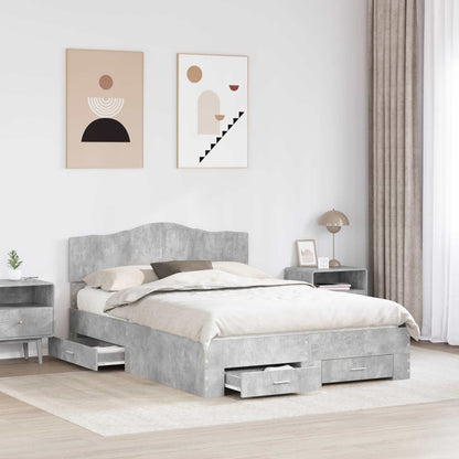 Struttura del letto con testiera Grigio cemento 150 x 200 cm
