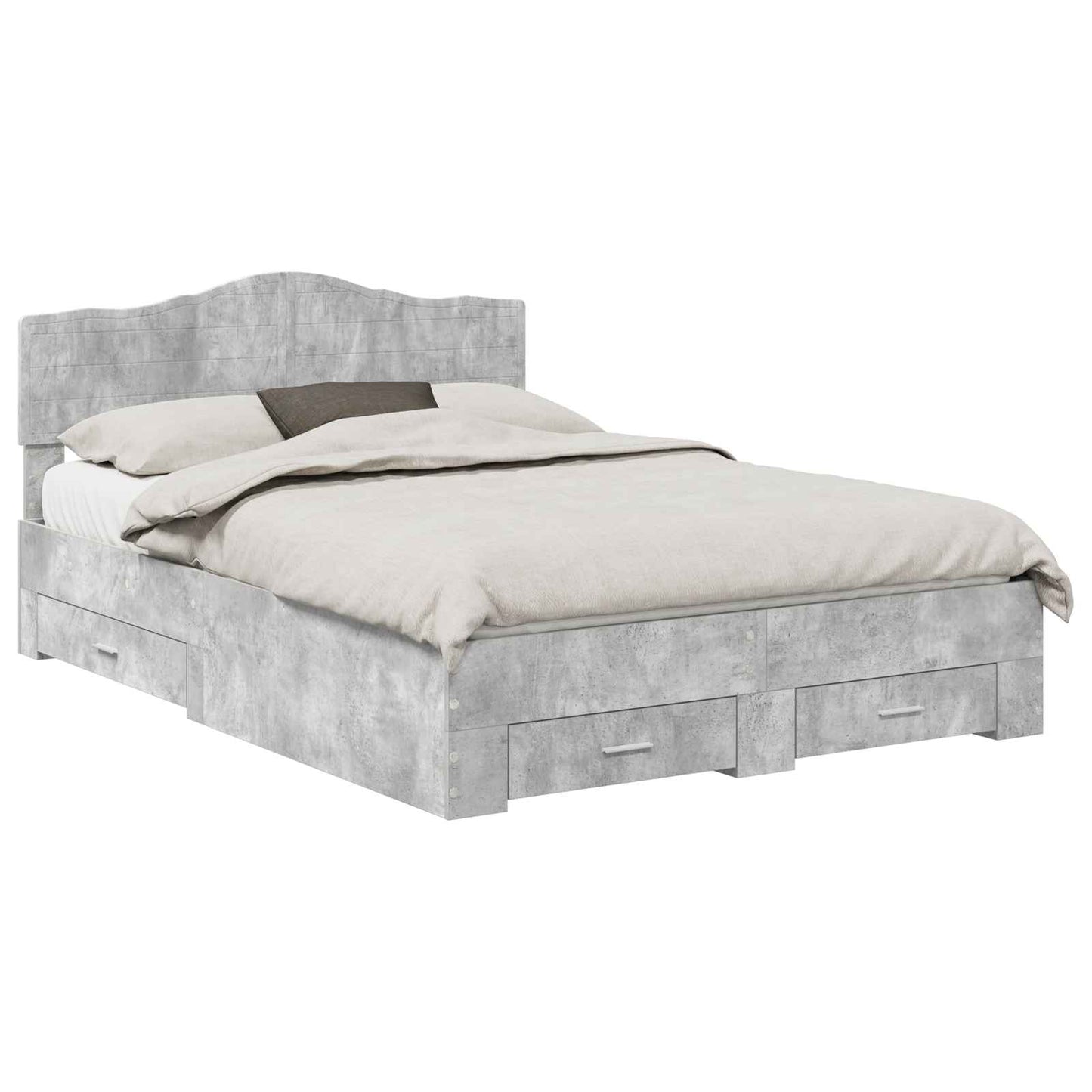 Struttura del letto con testiera Grigio cemento 140 x 200 cm