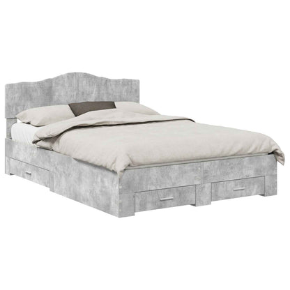 Struttura del letto con testiera Grigio cemento 140 x 200 cm