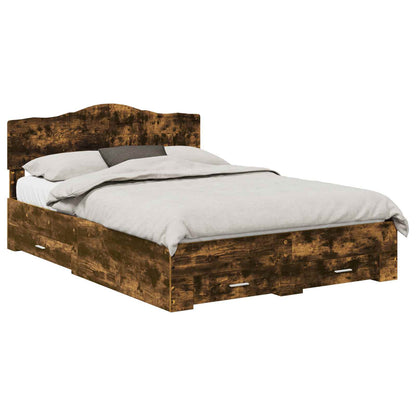 Struttura del letto Rovere fumÃ© 140 x 200 cm Legno multistrato