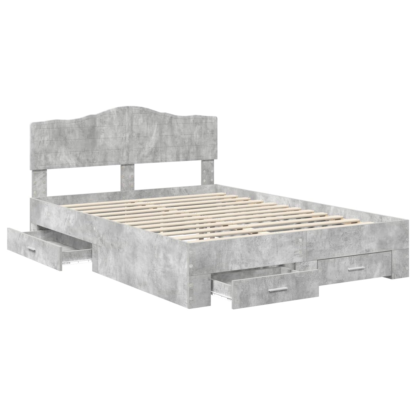 Struttura del letto con testiera Grigio cemento 140 x 190 cm