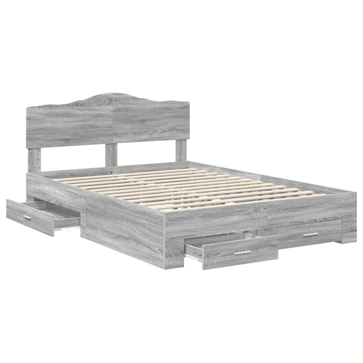 Struttura del letto con testiera Grigio Sonoma 140 x 190 cm