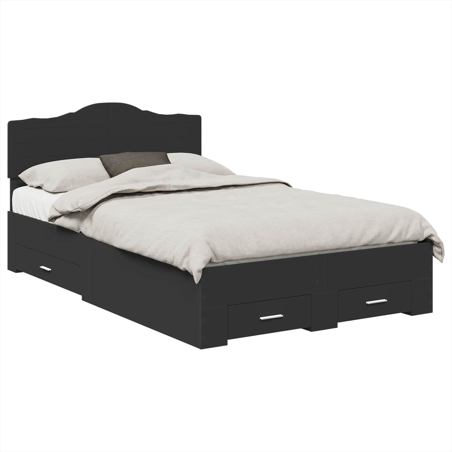 Struttura del letto Nero 135 x 190 cm Legno multistrato
