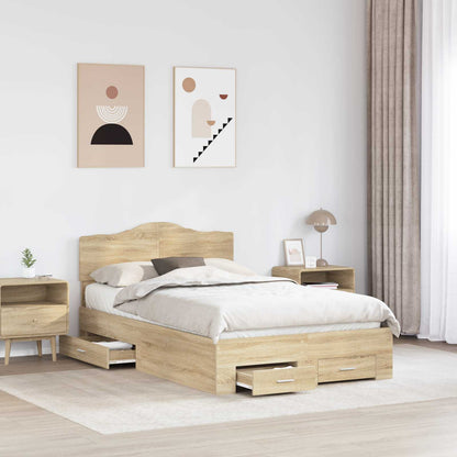 Struttura del letto con testiera Rovere Sonoma 120 x 200 cm