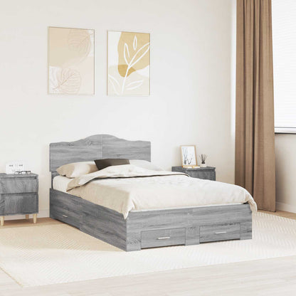 Struttura del letto con testiera Grigio Sonoma 120 x 200 cm