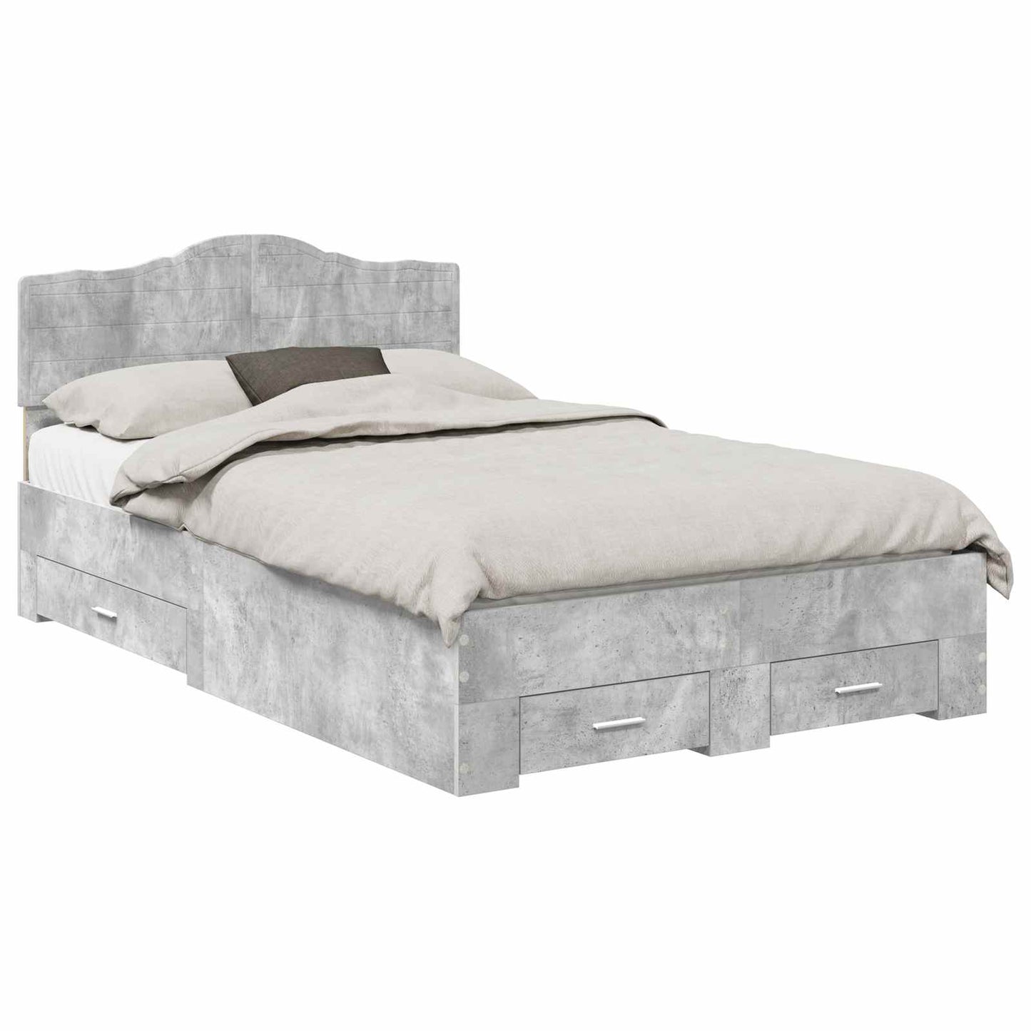 Struttura del letto con testiera Grigio cemento 120 x 190 cm