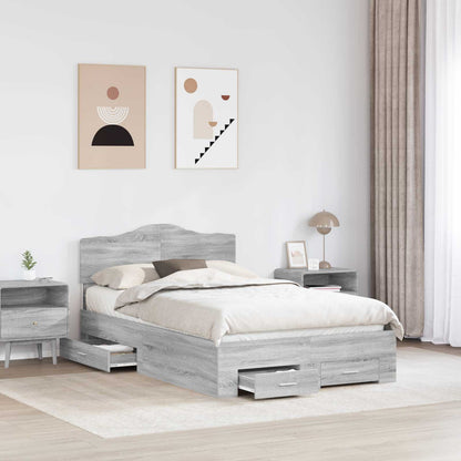 Struttura del letto con testiera Grigio Sonoma 120 x 190 cm