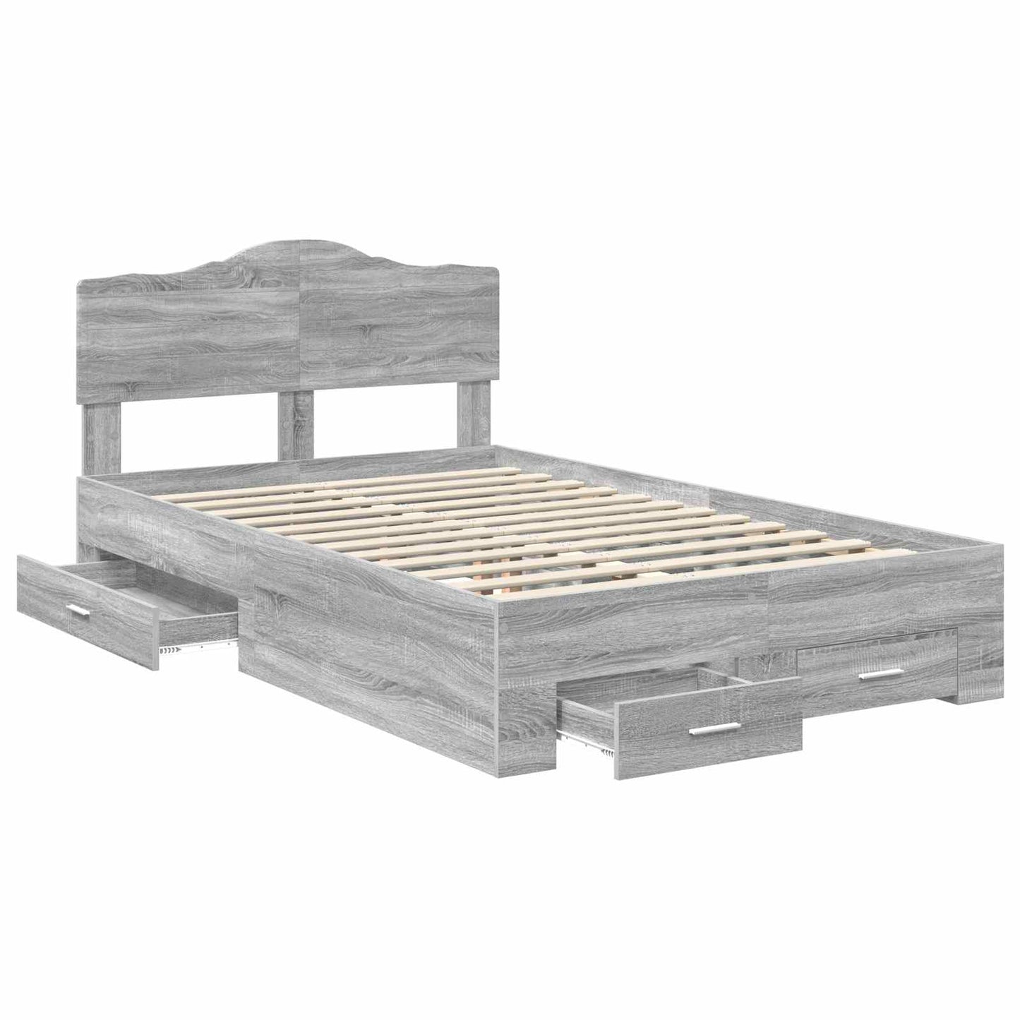 Struttura del letto con testiera Grigio Sonoma 120 x 190 cm