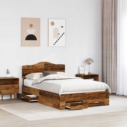 Struttura del letto con testiera Legno vecchio 120 x 190 cm