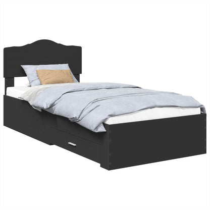Struttura del letto Nero 100 x 200 cm Legno multistrato