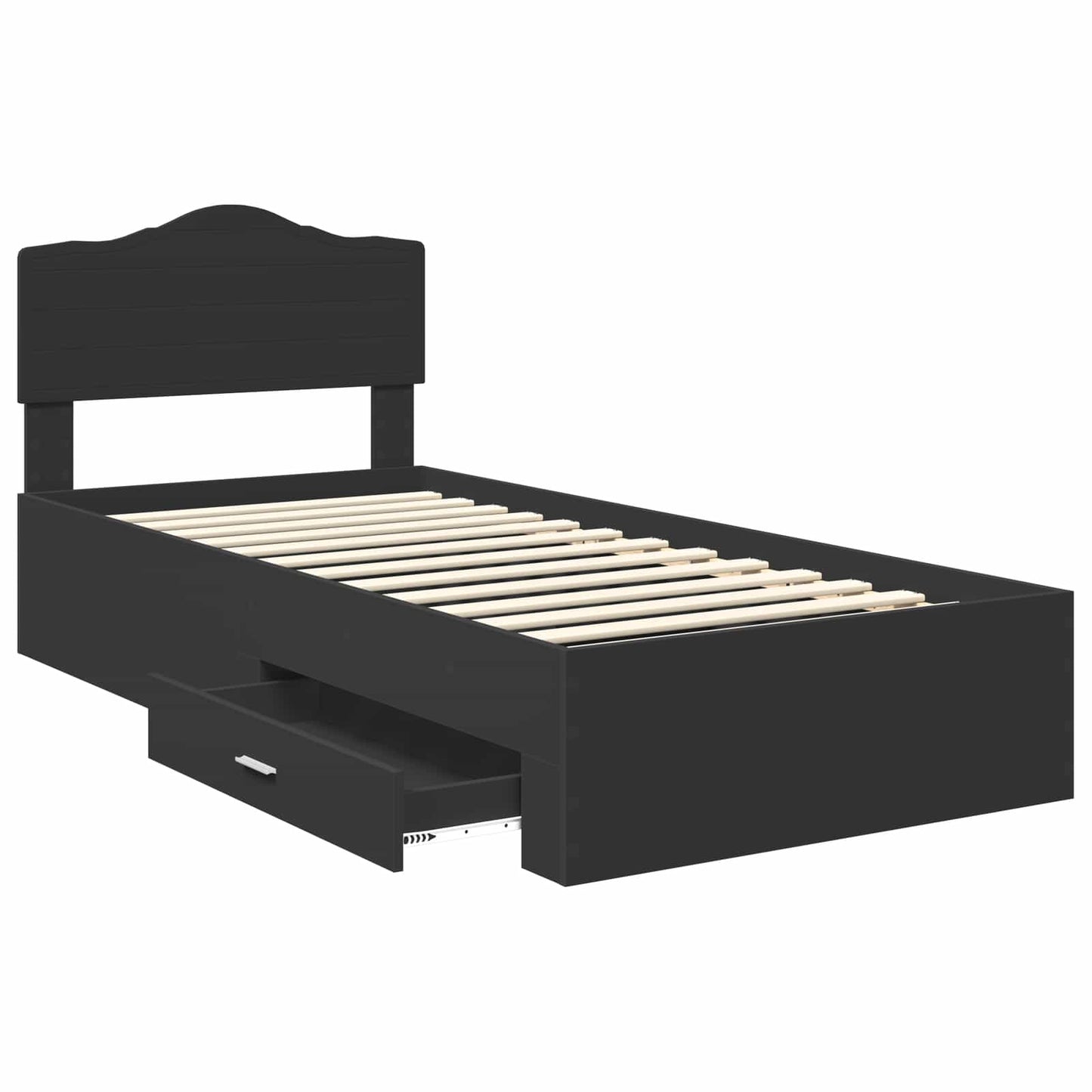 Struttura del letto Nero 100 x 200 cm Legno multistrato