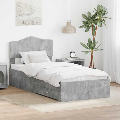 Struttura del letto con testiera Grigio cemento 100 x 200 cm
