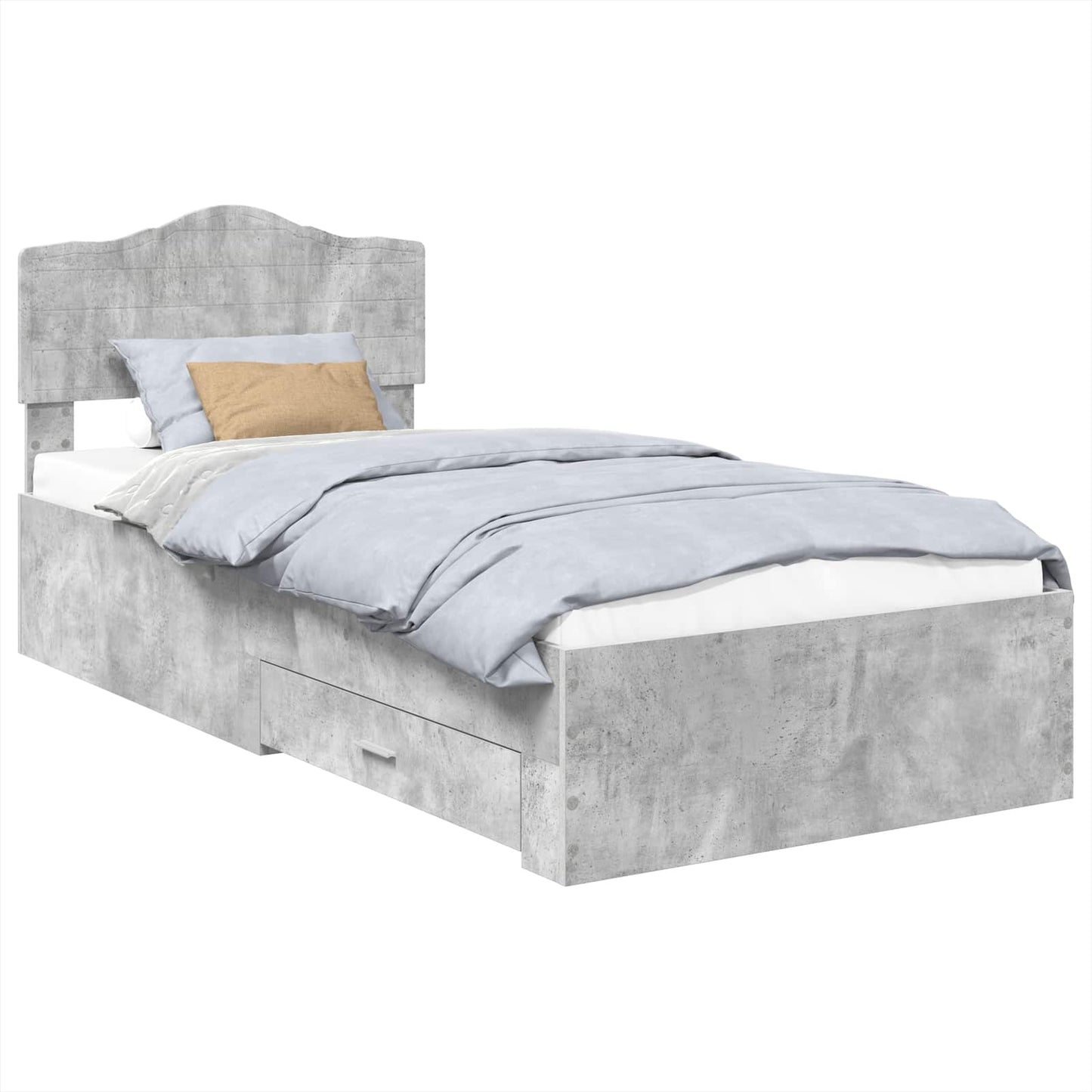 Struttura del letto con testiera Grigio cemento 100 x 200 cm