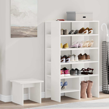 Mobile per scarpe 2 pcs Bianco Legno multistrato