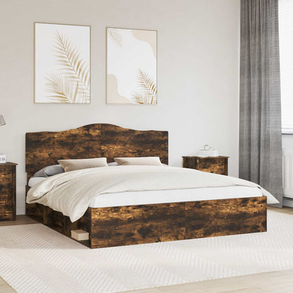 Struttura del letto Rovere fumÃ© 200 x 200 cm Pino massello