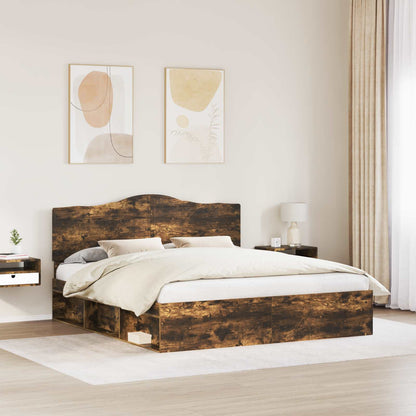 Struttura del letto Rovere fumÃ© 180 x 200 cm Pino massello