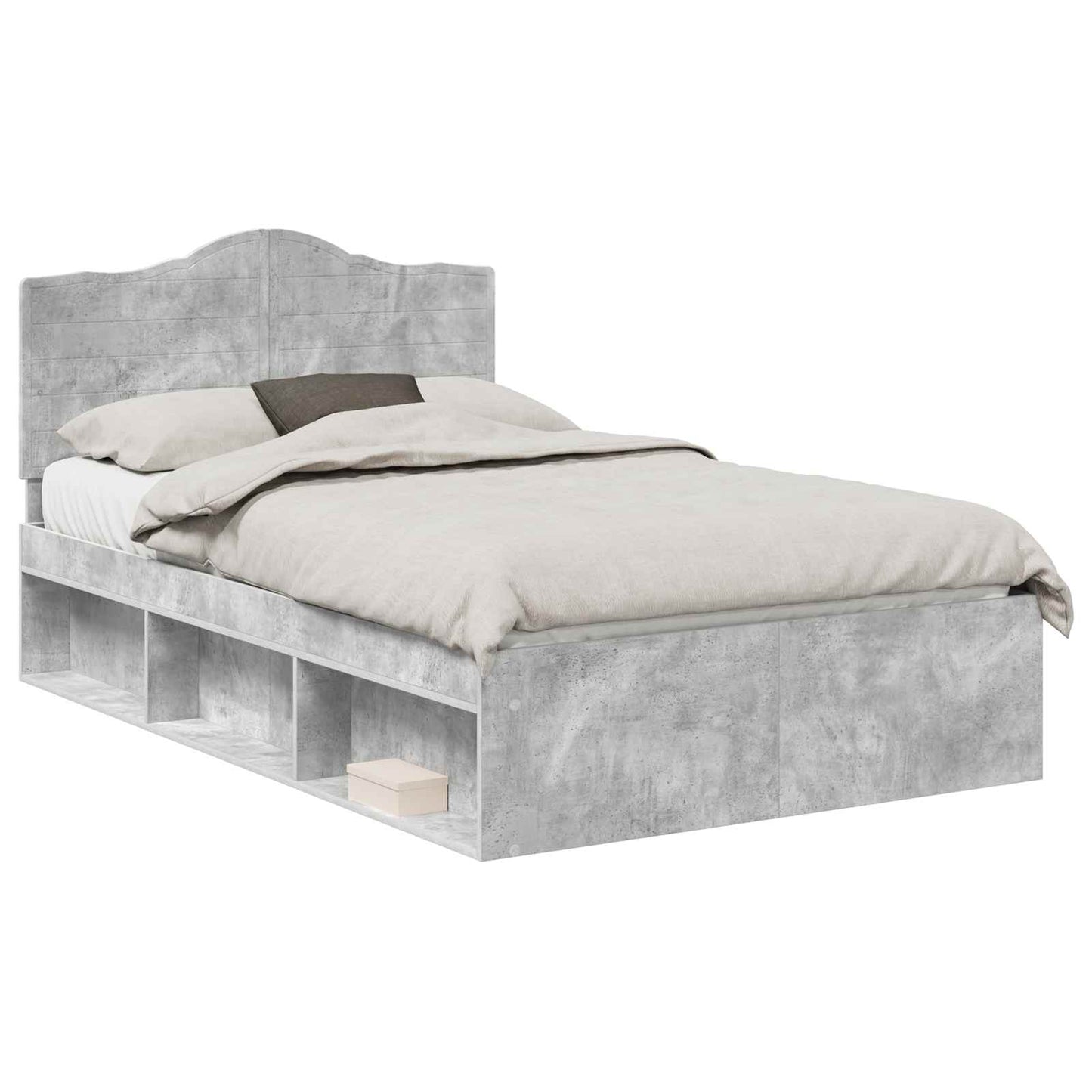 Struttura del letto Grigio ConcretÃ¨ 135 x 190 cm Pino massello
