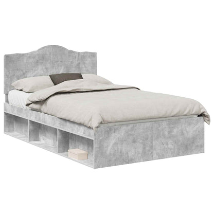 Struttura del letto Grigio ConcretÃ¨ 135 x 190 cm Pino massello
